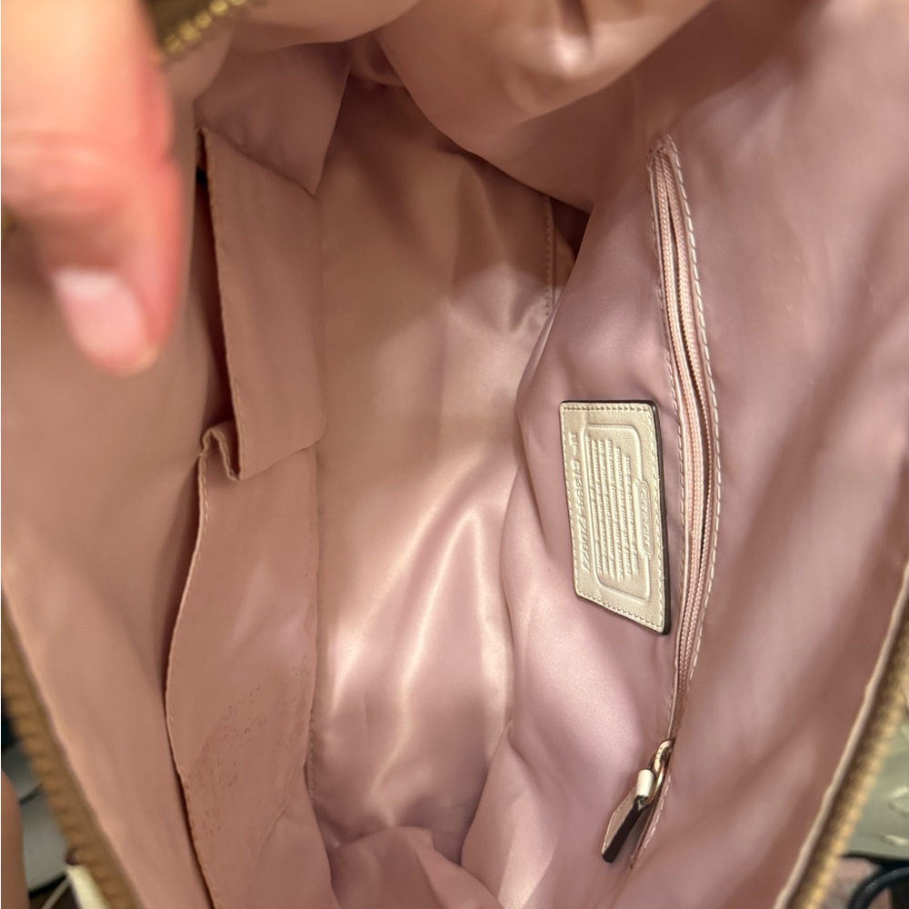 Coach  Ashley Taupe Signature Satchel with Cream Leather Trim - Picture 11 of 11